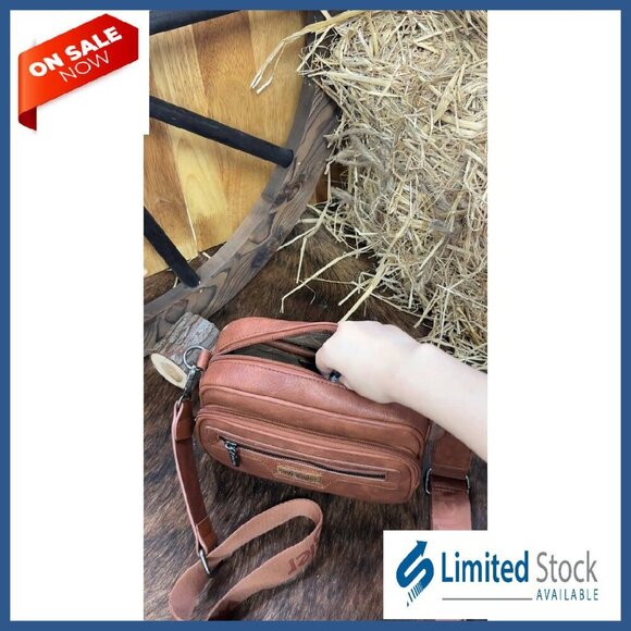 Vegan Leather Crossbody Bag with Multiple Pockets & Adjustable Strap - Picture 8 of 8